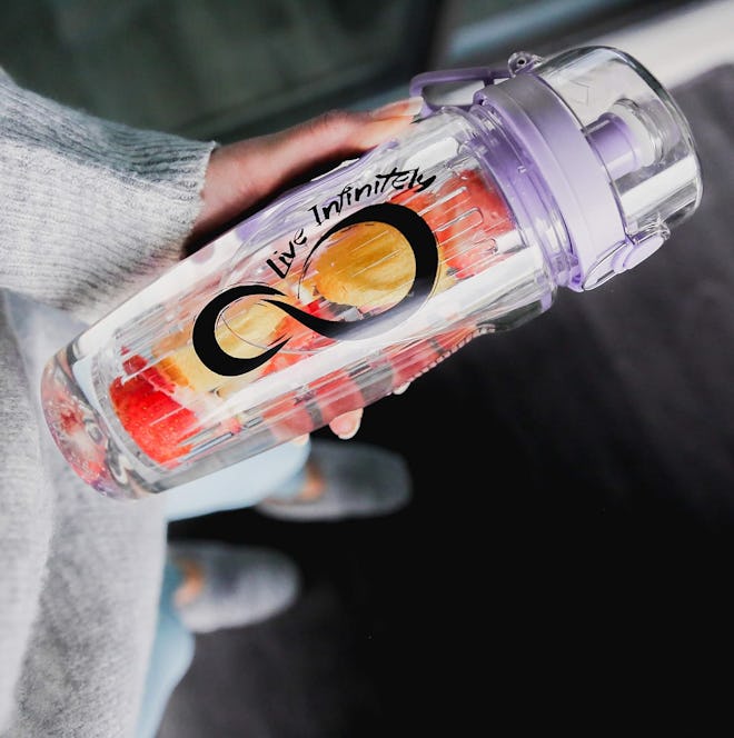 Live Infinitely Fruit Infuser Water Bottle With Time Marker