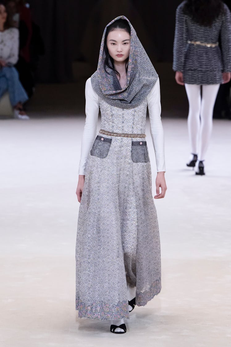 A model walks the runway during the Chanel Haute Couture Spring/Summer 2024 fashion show as part of ...