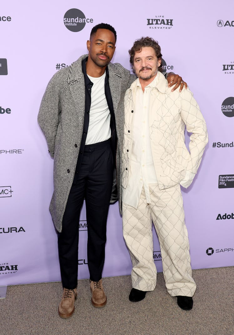 Jay Ellis and Pedro Pascal attend the "Freaky Tales" Premiere during the 2024 Sundance Film Festival...