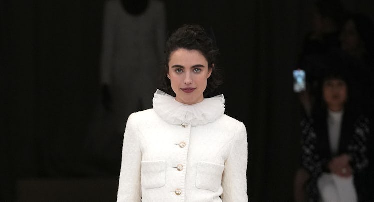 Margaret Qualley walks the runway during the Chanel Haute Couture Spring/Summer 2024 show as part of...