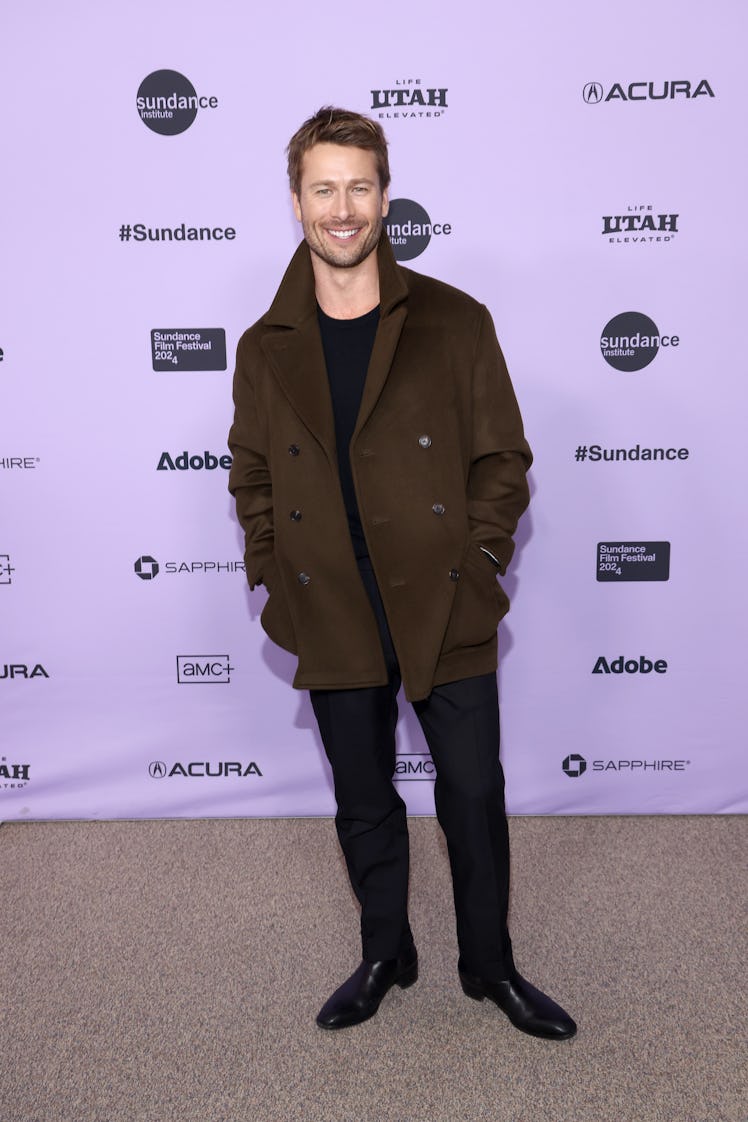Glen Powell attends Netflix's 'Hit Man' Sundance Film Festival premiere on January 22, 2024 in Park ...