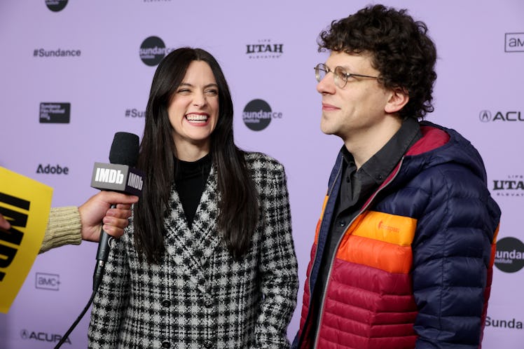 Riley Keough and Jesse Eisenberg attend the "Sasquatch Sunset" Premiere during the 2024 Sundance Fil...