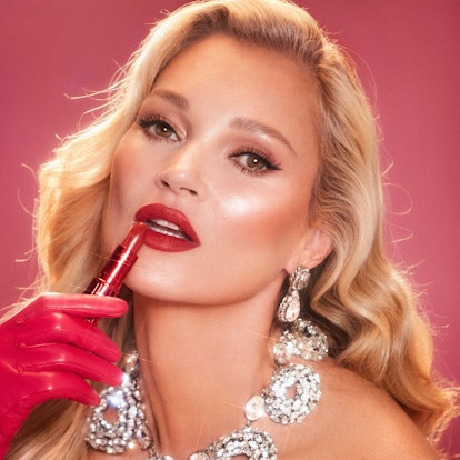 Kate Moss red lipstick in Charlotte Tilbury ad