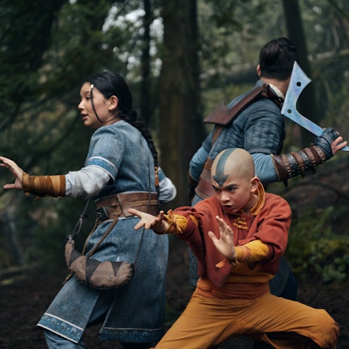 The cast of the new Netflix 'Avatar' in action.