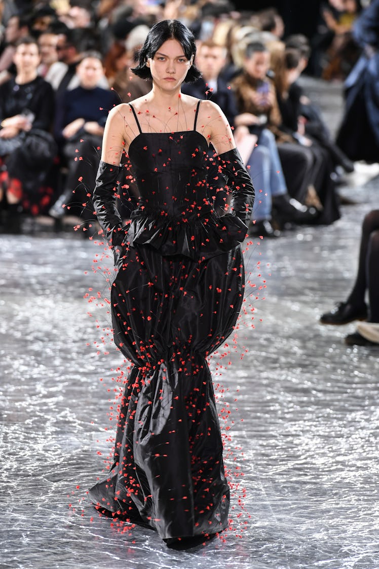 Model on the runway at Jean Paul Gaultier Couture Spring 2024 as part of Paris Couture Fashion Week ...