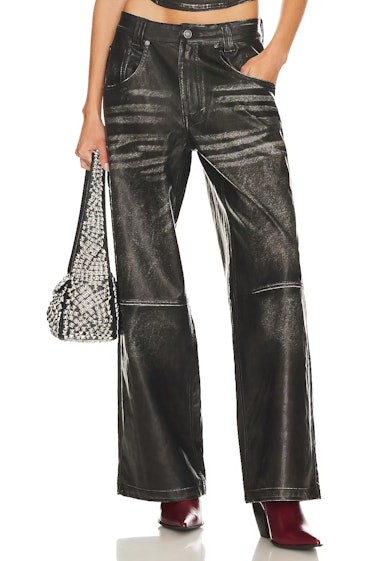 Distressed Faux Leather Colossus Pant