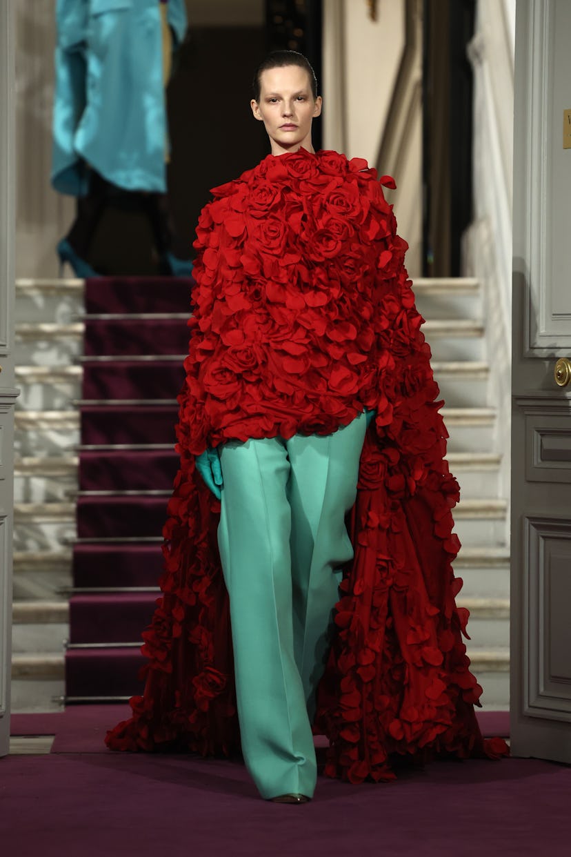 A model walks the runway during the Valentino Haute Couture Spring/Summer 2024 show as part of Paris...
