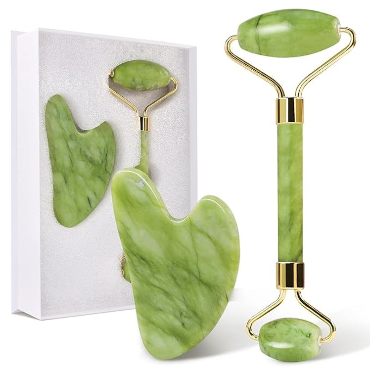 huefull Gua Sha Facial Tool & Jade Roller Set