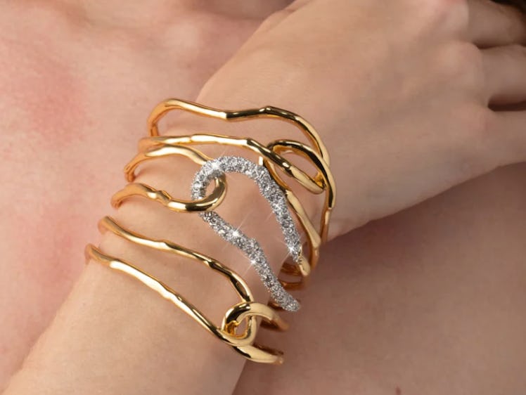 gold and diamond cuff bracelet