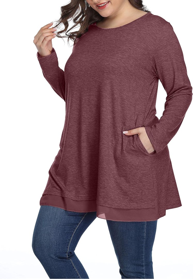 Shiaili Heathered Tunic Top