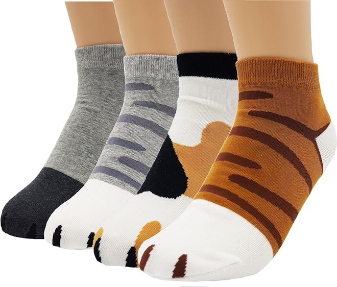 JJMax Cat Paw Socks (4 Pairs)
