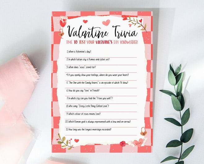 This LINLEY Design Planet Valentine's Day Trivia Game Printable is a great choice for a Valentine's ...