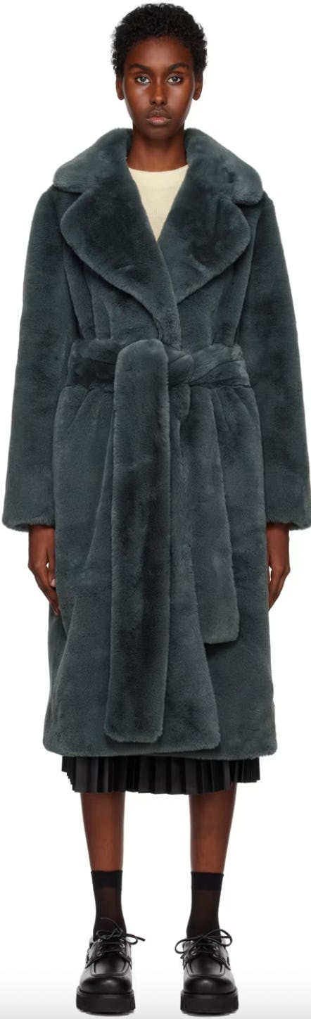 Tibi faux fur clearance coat