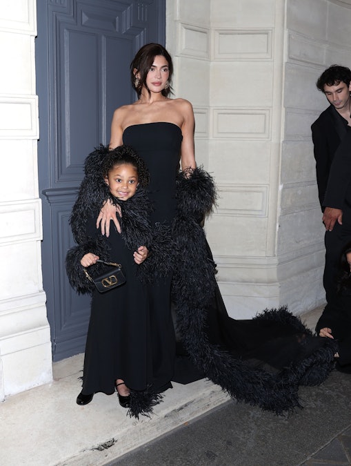 Kylie and Stormi attending as a duo at the Valentino Haute Couture Fashion  Show in Paris, France this week! (25/1/24) 🖤 🎥: @whomag