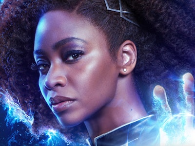 Teyonah Parris as Monica Rambeau on a poster for 'The Marvels'