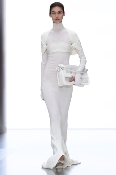 A model presents a creation by Fendi during the Women's Haute-Couture Spring/Summer 2024 show as par...