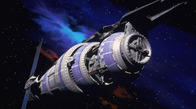 The Babylon 5 space station.