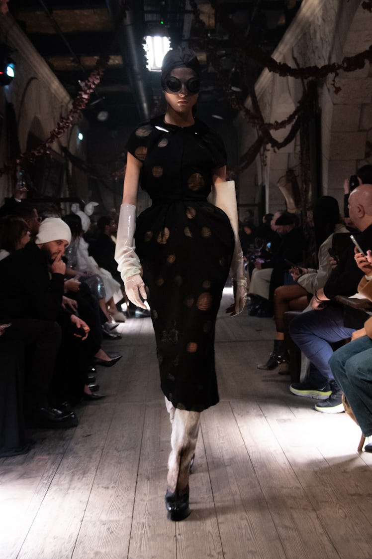 a look from maison margiela artisanal collection at paris couture week spring 2024