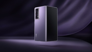 Honor Magic V2 foldable smartphone in purple