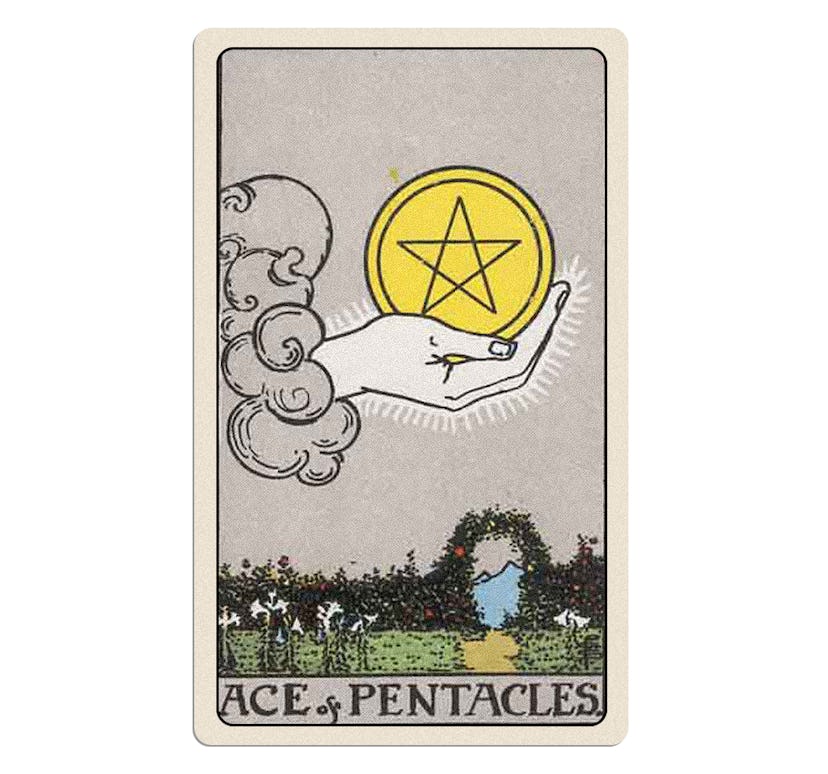 Your February 2024 tarot reading includes the Ace of Pentacles.