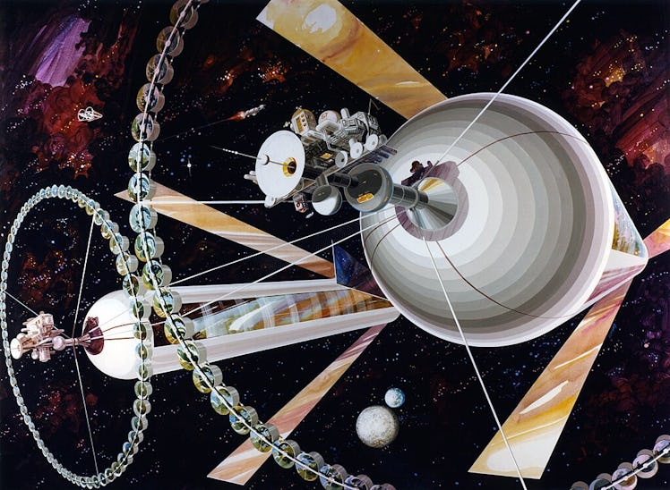 An artist's depiction of O’Neill’s space station design.