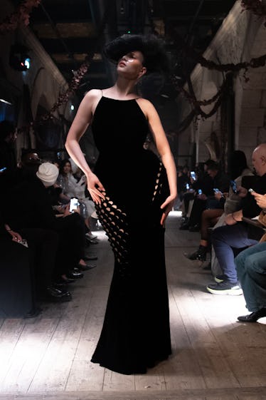 a look from maison margiela artisanal couture collection by john galliano spring 2024