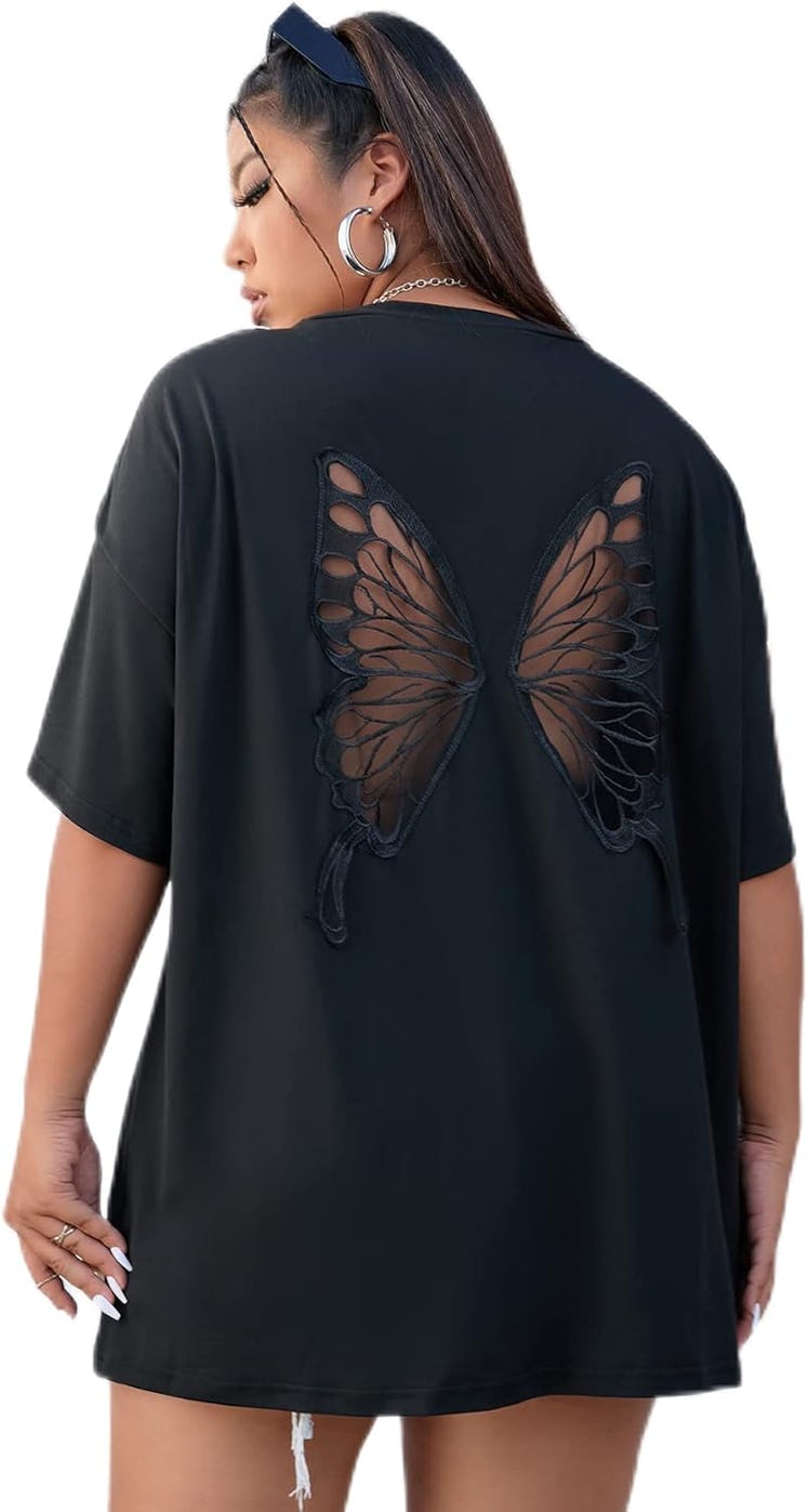 SOLY HUX Butterfly Embroidered T-Shirt