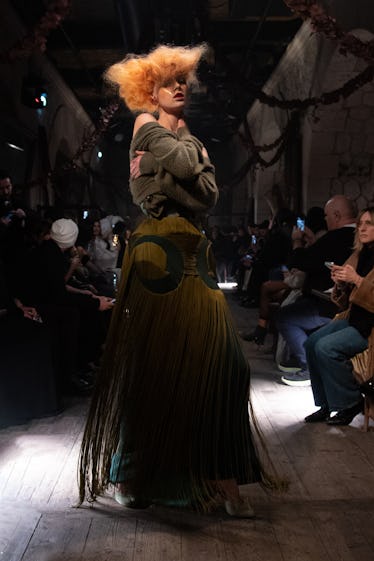 a look from maison margiela artisanal couture collection by john galliano spring 2024