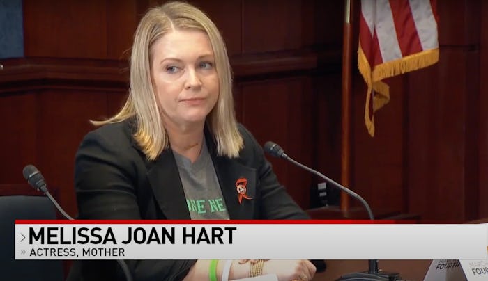Melissa Joan Hart spoke about gun violence during a Senate roundtable event. 