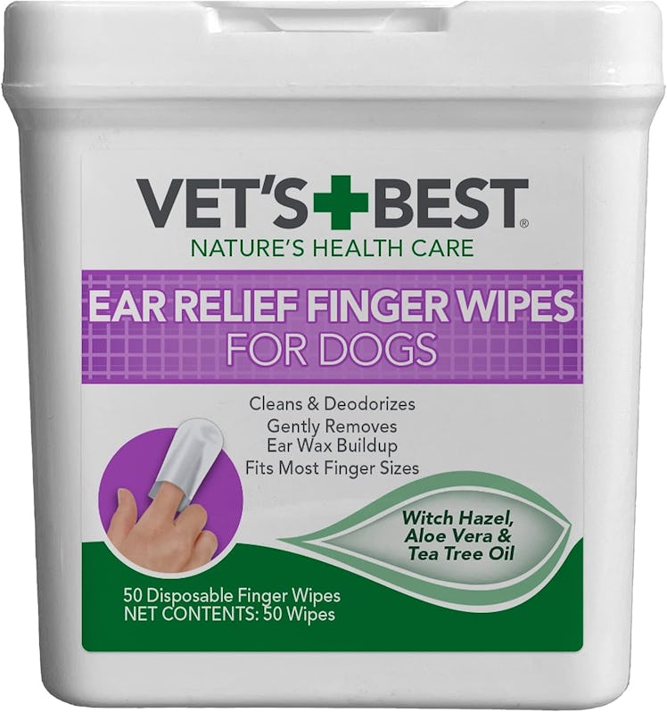 Vet's Best Ear Relief Finger Wipes (50-Pack)