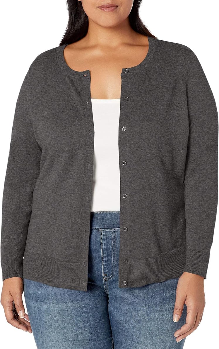 Amazon Essentials Lightweight Crewneck Cardigan Sweater