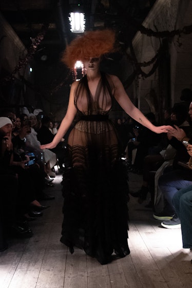 a look from maison margiela artisanal couture collection by john galliano spring 2024