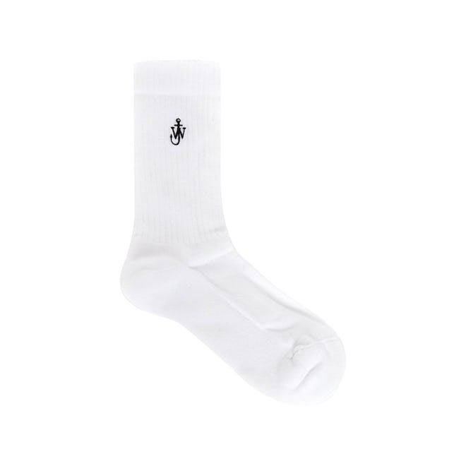 Embroidered-Logo Ribbed Socks