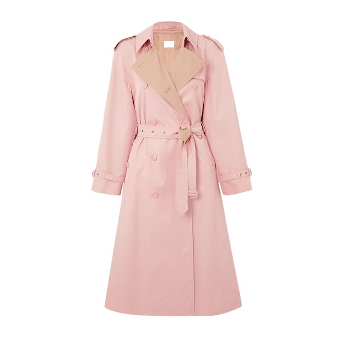Double-Breasted Belted Cotton-Gabardine Trench Coat