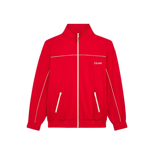 Tracksuit Jacket in Double Face Jersey Red