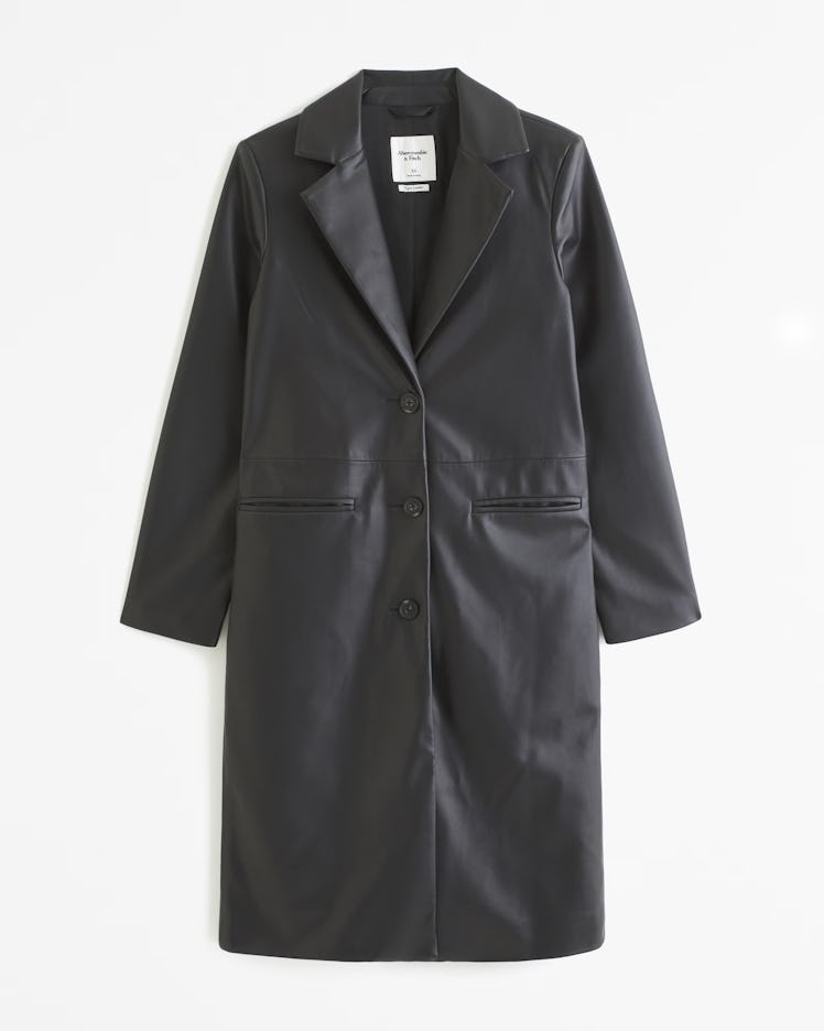 Vegan Leather Long-Length Coat