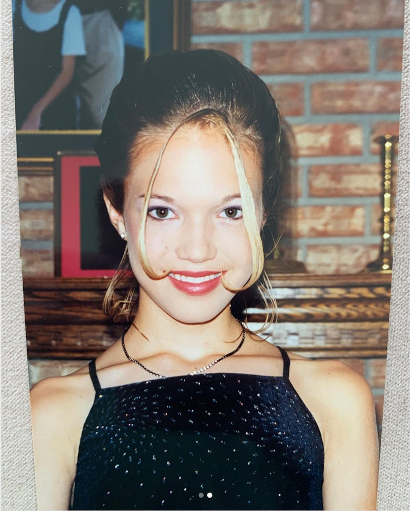 Mandy Moore shared a photo of her 14-year-old self before homecoming in 1998. 