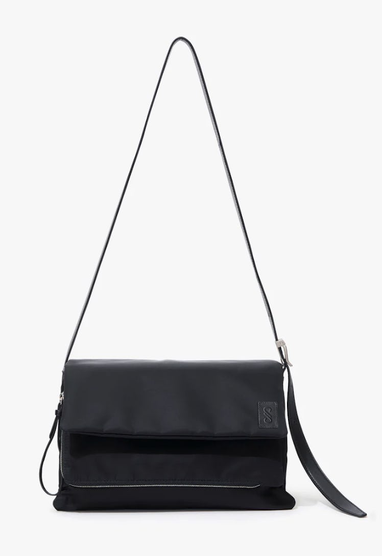 black shoulder bag in nylon