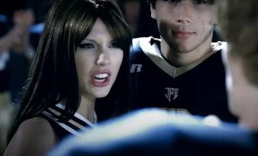 Taylor Swift's "You Belong With Me" music video is themed around football.