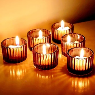 VOHO Amber Tealight Candle Holder Set (12 Pieces)