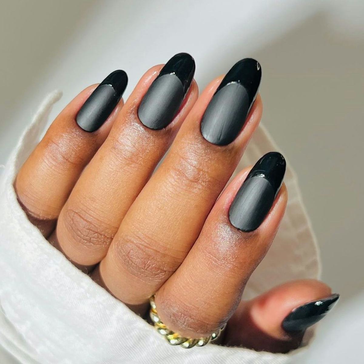 Black French Tips That Shine Boldly