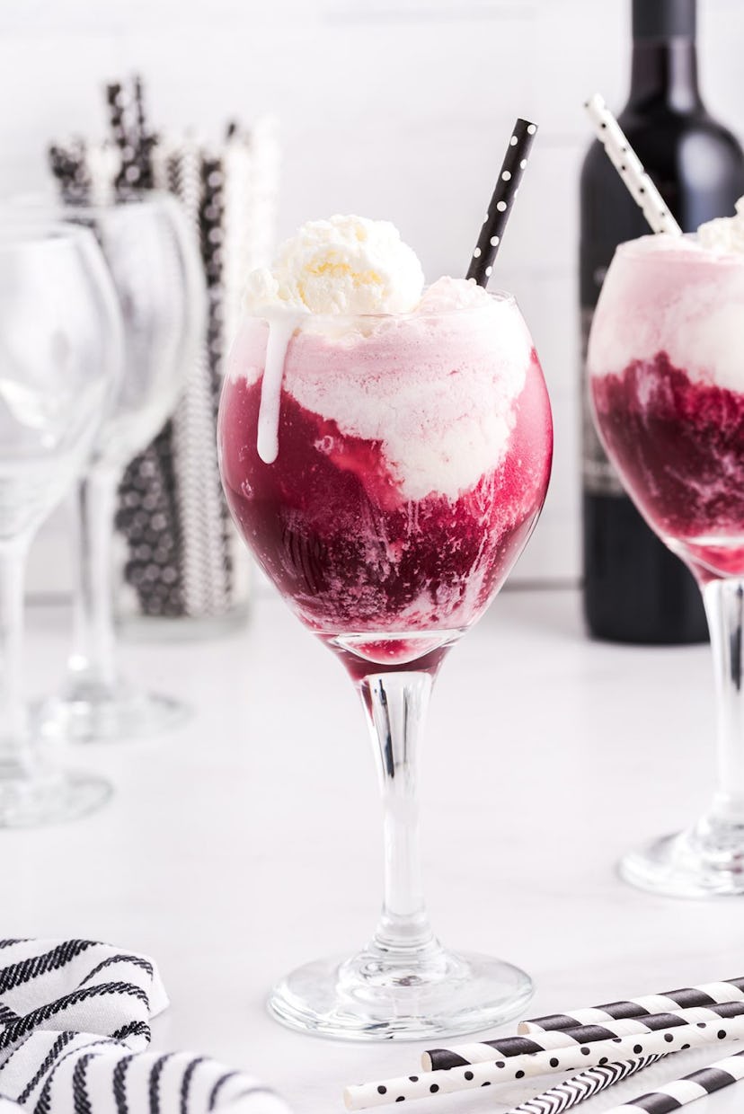 Red wine ice cream floats, the perfect Valentine's Day cocktail