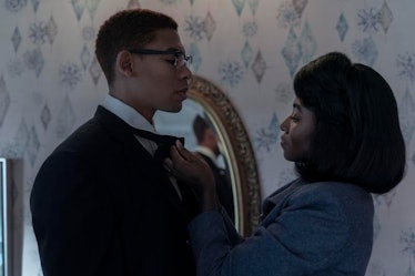 Malcolm X, played by Aaron Pierre, and Betty X, played by Jayme Lawson, in GENIUS: MLK/X.
