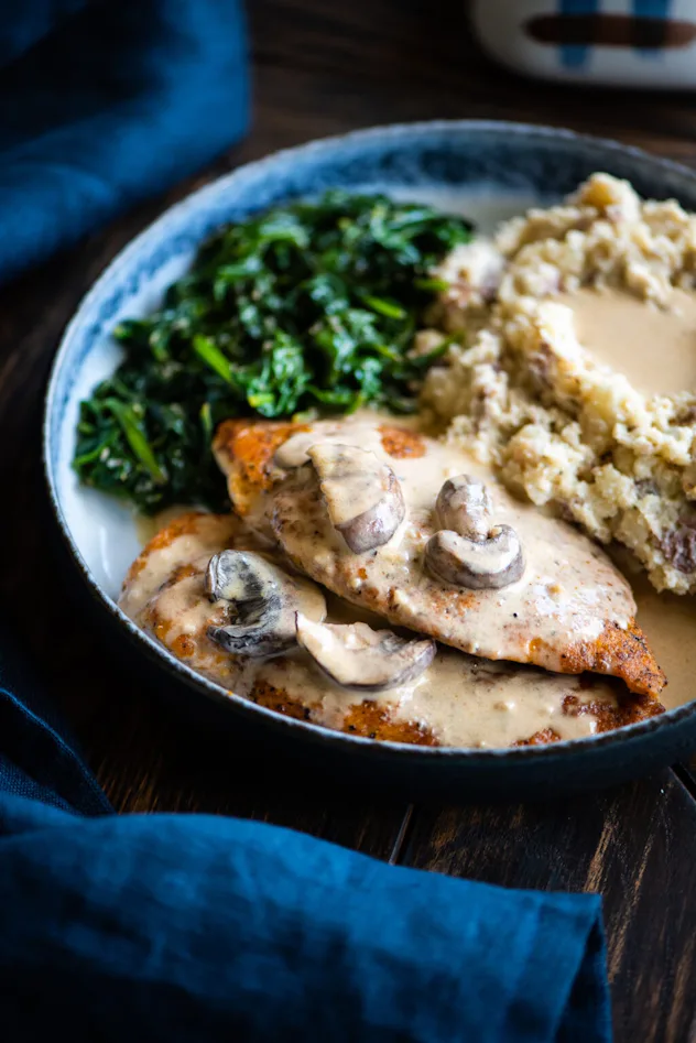 Creamy chicken marsala, a hearty at-home Valentine's Day dinner idea