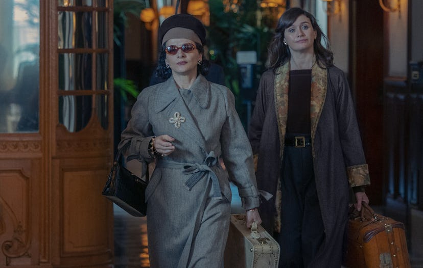 Juliette Binoche as Coco Chanel and Emily Mortimer as Elsa Lombardi in The New Look