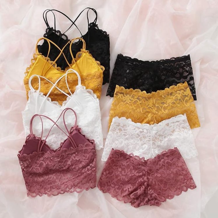 MakeMeChic Lace Lingerie Sets (4-Pack)