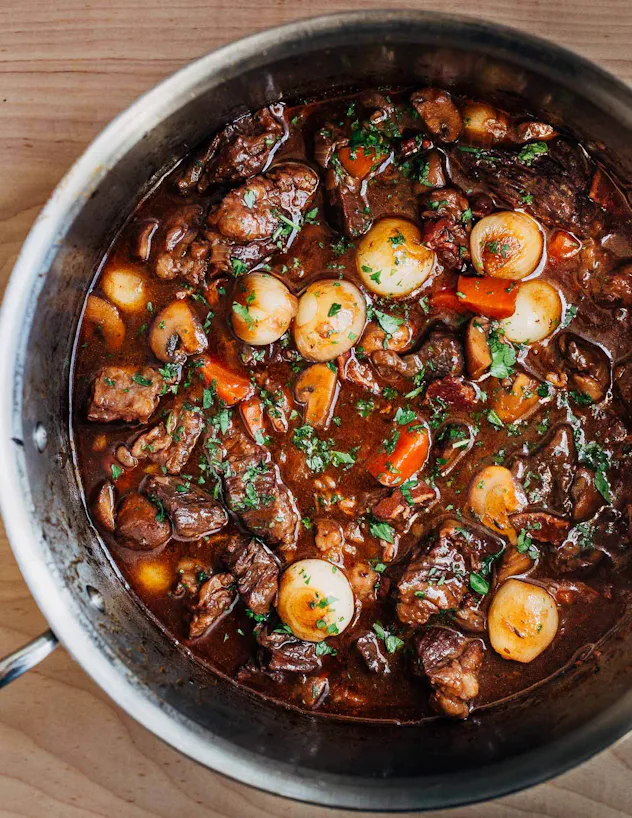 Beef bourguignon, a delicious at-home Valentine's Day dinner idea