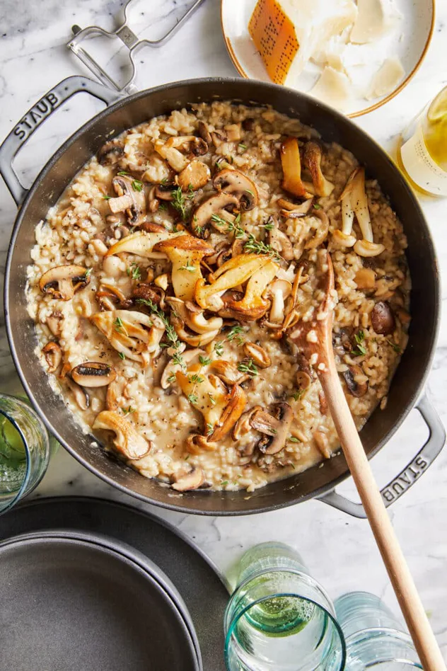Mushroom risotto, a delicious at-home Valentine's Day dinner idea
