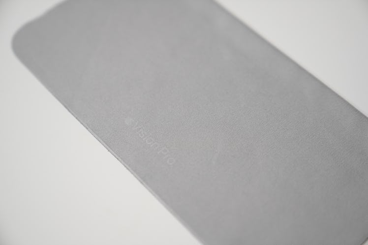 The Apple Vision Pro polishing cloth that comes with the device
