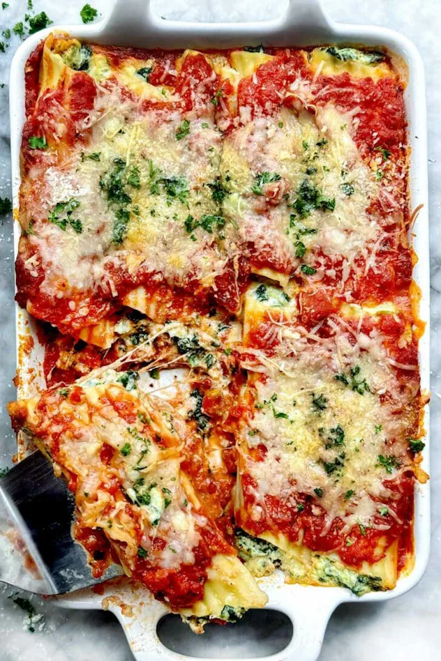 Manicotti recipe for an Italian at-home Valentine's Day dinner idea